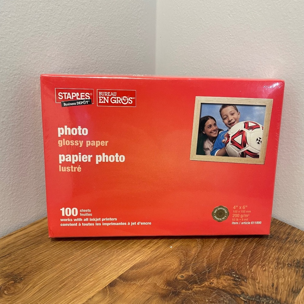 Photo Glossy Paper 4x6 Sheets 100 Count Staples – NEW IN BOX x2